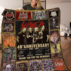 Music Slayer Thrash Metal Band 40th Anniversary Albums Poster Cover Music Fleece Sherpa Blanket Perfect Gifts For Family Christmas