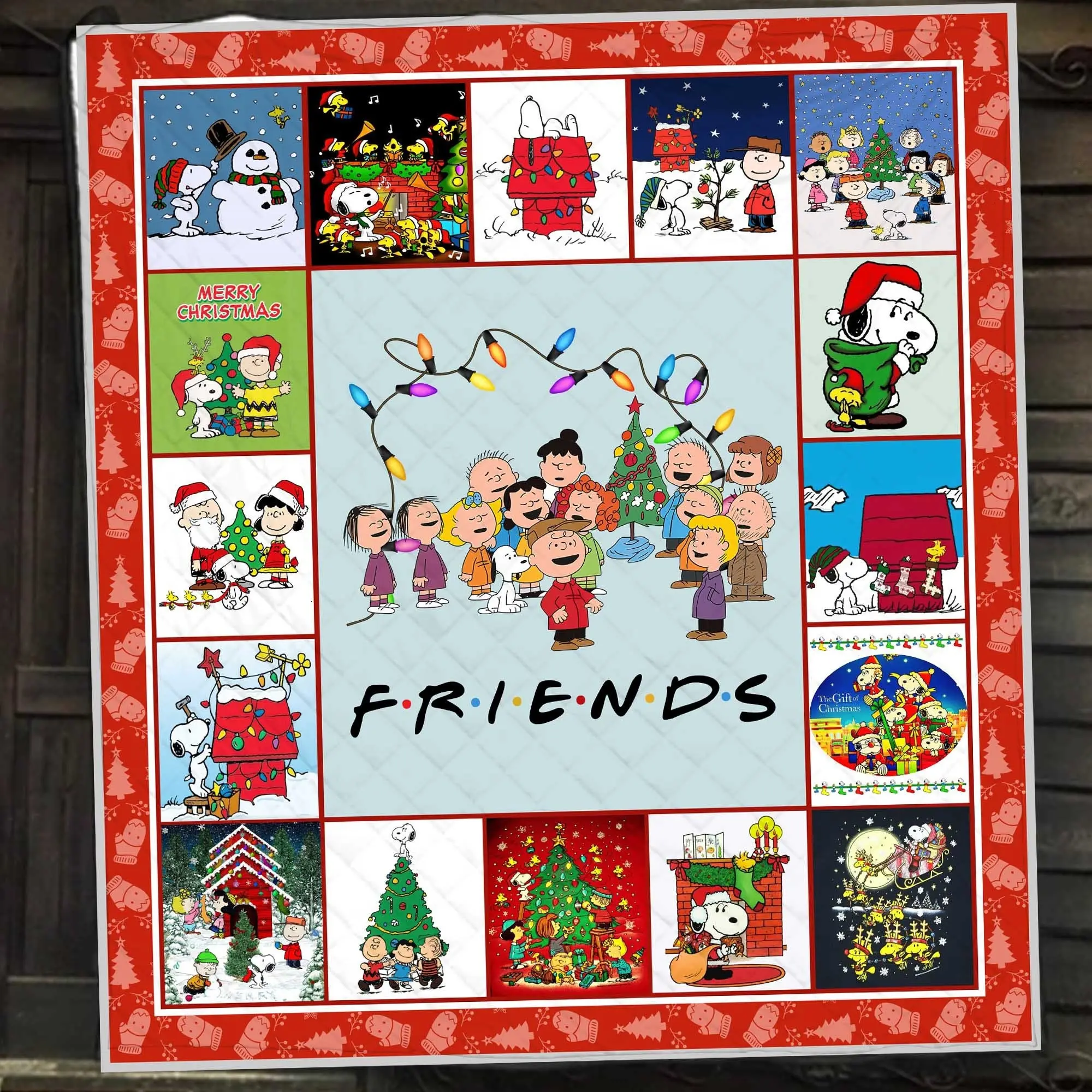 Anime Snoopy Friends Christmas Quilt Fleece Sherpa Blanket Xmas And Perfect Gifts For Family On Christmas