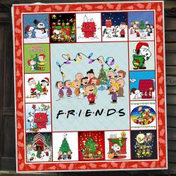 Anime Snoopy Friends Christmas Quilt Fleece Sherpa Blanket Xmas And Perfect Gifts For Family On Christmas