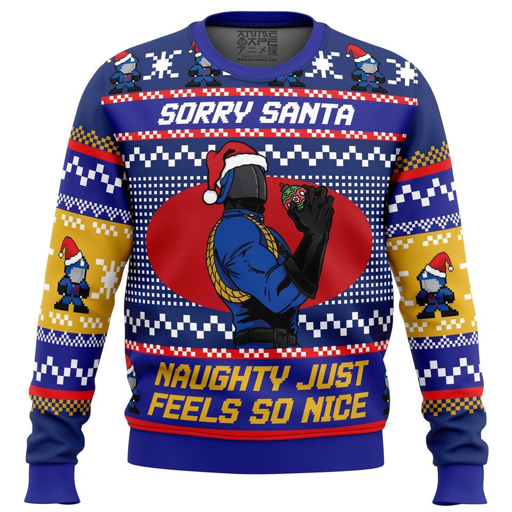 Sorry Santa Cobra Commander GI Joe Ugly Christmas Sweater Perfect And Unique Gifts For Adults Kids On Christmas