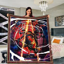 Movie Spider-Man Fleece Sherpa Blanket No Way Home 2021 Perfect And Unique Gifts For Family On Christmas