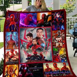 Movie Spiderman Marvel Fan No Way Home Quilt Fleece Sherpa Blanket Perfect Gifts For Family On Christmas