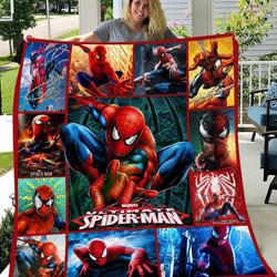 Movie Spiderman Meme No Way Home Quilt Fleece Sherpa Blanket Perfect Gifts For Family On Christmas