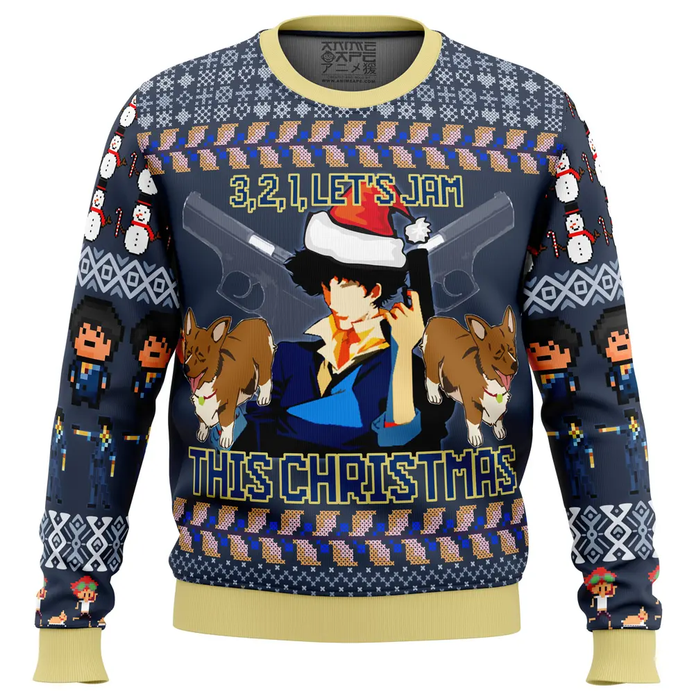 Spike Spiegel Cowboy Bebop Ugly Christmas Sweater Perfect And Unique Gifts For Adults Kids On Christmas