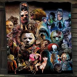 Music Squad Villains Scary Killers Horror Movie Fan Lover Cotton Quilt Perfect Gifts For Family On Christmas