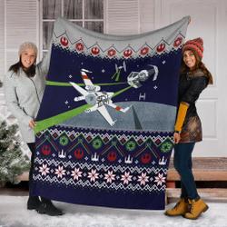 Movie Star Wars Shooting Ugly Christmas Custom Fleece Sherpa Blanket Home Decor Perfect Gifts For Family On Christmas