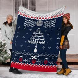 Movie Star Wars Spaceship Ugly Christmas Custom Fleece Sherpa Blanket Home Decor Perfect Gifts For Family On Christmas