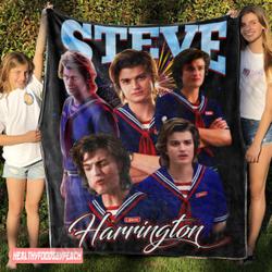 Movie Steve Harrington Stranger Things 4 Quilt Fleece Sherpa Blanket Perfect Gifts For Family On Christmas