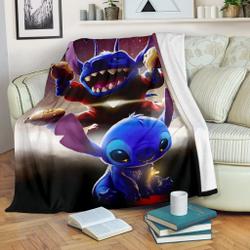 Anime Stich Premium Fleece Sherpa Blanket 1 Perfect And Unique Gifts For Family On Christmas Holiday