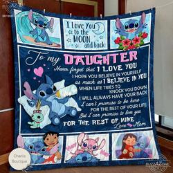 Movie Stitch Personalized Family Lilo And Fleece Fleece Sherpa Blanket Perfect Gifts For Family On Christmas