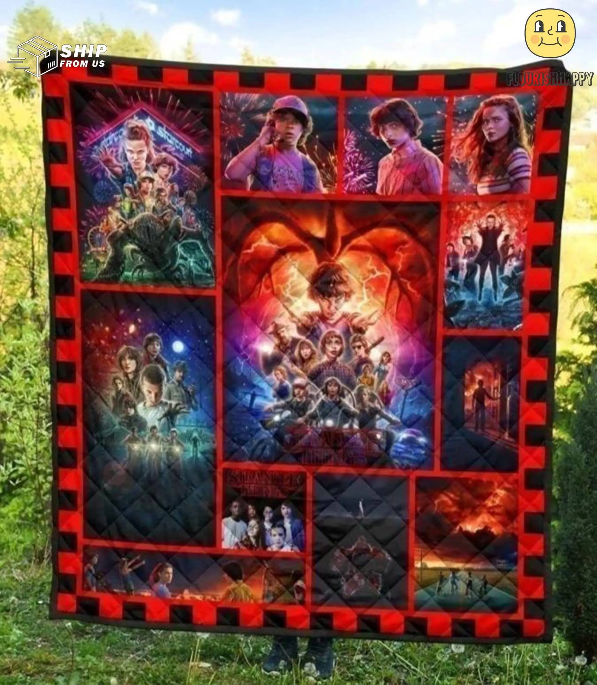 Movie Stranger Things Fleece Sherpa Blanket For Fan Eleven Mike Wheeler Dustin Henderson Perfect Gifts For Family On Christmas