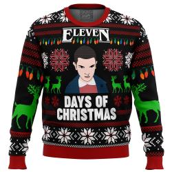 Stranger Things Eleven Days of Xmas Ugly Christmas Sweater Perfect And Unique Gifts For Adults Kids On Christmas