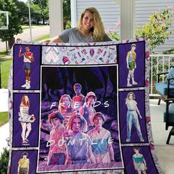 Movie Stranger Things Watching Movie Fleece Sherpa Blanket Perfect Gifts For Family On Christmas
