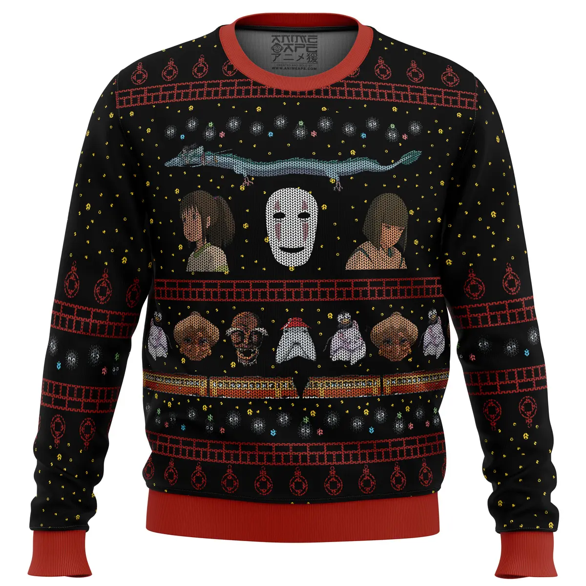 Studio Ghibli No Face Spirited Away Ugly Christmas Sweater Perfect And Unique Gifts For Adults Kids On Christmas