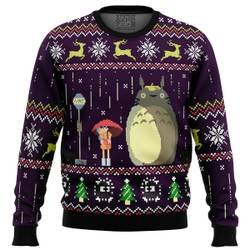 Studio Ghibli Totoro Rain Miyazaki Ugly Christmas Sweater Perfect And Unique Gifts For Adults Kids On Christmas