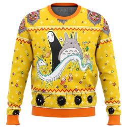 Studio Ghibli Yellow Ugly Christmas Sweater Perfect And Unique Gifts For Adults Kids On Christmas