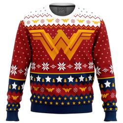 Super Heroes Wonder Woman Christmas Ugly Christmas Sweater Perfect And Unique Gifts For Adults Kids On Christmas