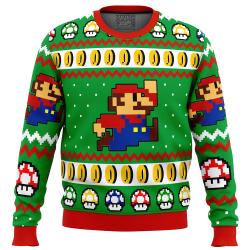 Super Mario Jump Ugly Christmas Sweater Perfect And Unique Gifts For Adults Kids On Christmas