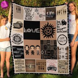 Movie Supernatural Dean Winchester Fleece Fleece Sherpa Blanket Perfect Gifts For Family On Christmas