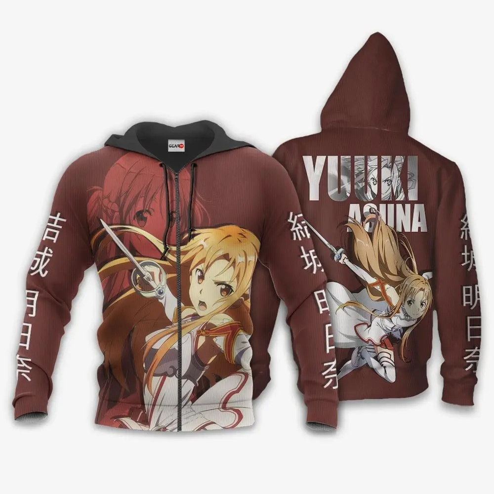 Anime Sword Art Online Asuna Yuuki Anime Hoodie Shirts Perfect And Unique Gifts For Otaku Anime Fans On Christmas