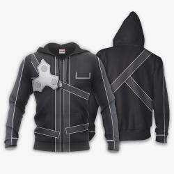 Anime Sword Art Online Kirito Uniform Costume Hoodie Shirt Anime Zip Jacket Perfect And Unique Gifts For Otaku On Christmas