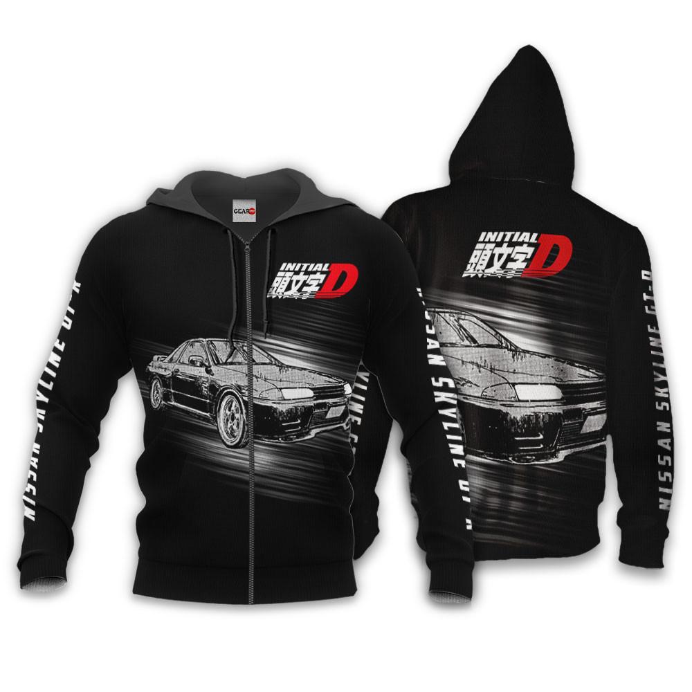 Anime Takeshi Nakazato Skyline GT-R Hoodie Initial D Custom Anime Perfect And Unique Gifts For Otaku Anime Fans On Christmas
