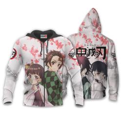 Anime Tanjiro and Kanao Hoodie Custom Anime Valentine's Gifts Perfect And Unique Gifts For Otaku Anime Fans On Christmas