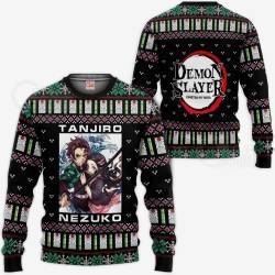 Tanjiro And Nezuko Ugly Sweater Christmas Anime Gift Perfect And Unique Gifts For Adults Kids On Christmas