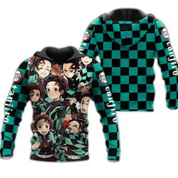 Anime Tanjiro Zip Hoodie Demon Slayers Shirt Costume Anime Fan Gift Idea Perfect And Unique Gifts For Otaku On Christmas