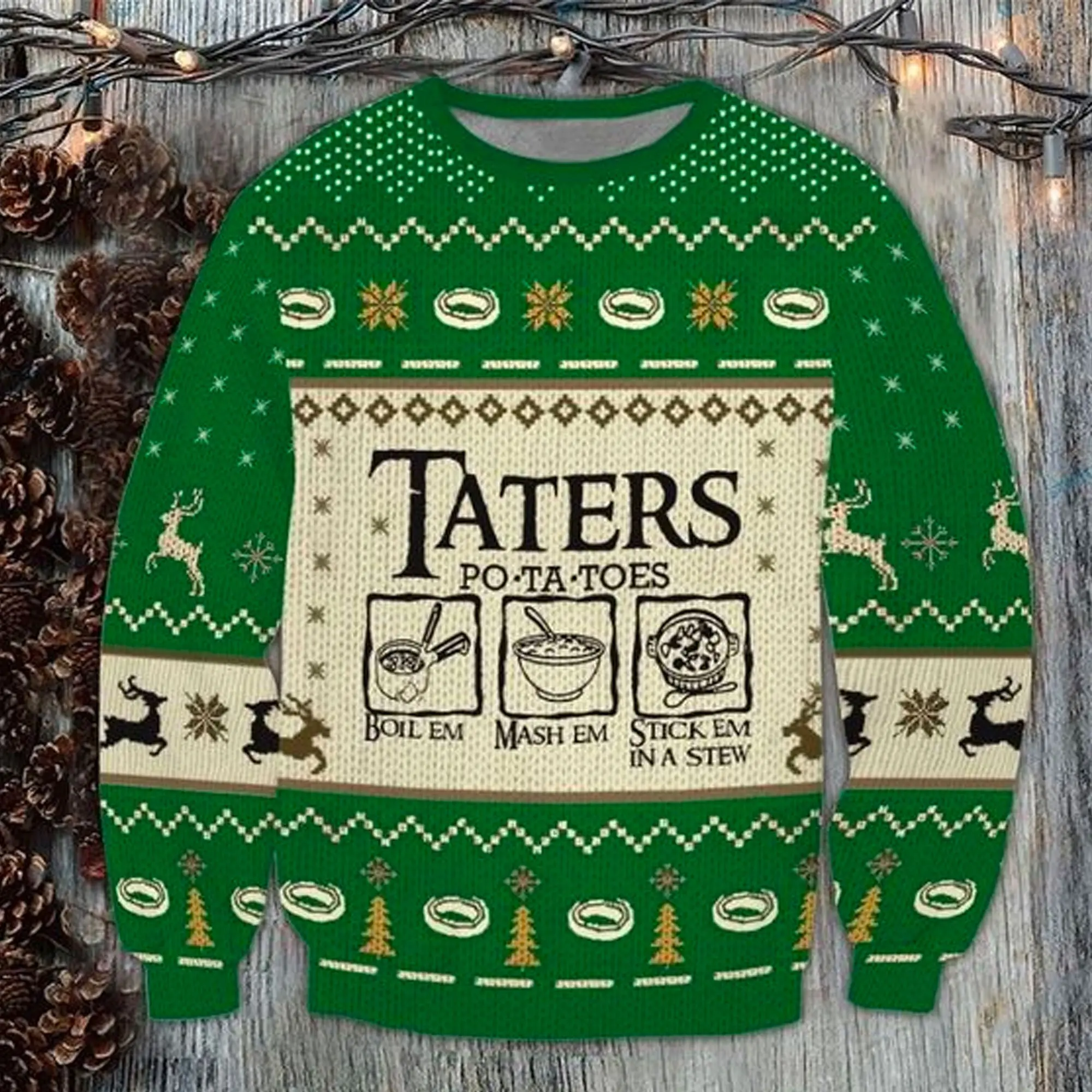 Taters Potatoes Ugly Christmas Sweater Perfect And Unique Gifts For Adults Kids On Christmas