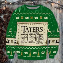 Taters Potatoes Ugly Christmas Sweater Perfect And Unique Gifts For Adults Kids On Christmas
