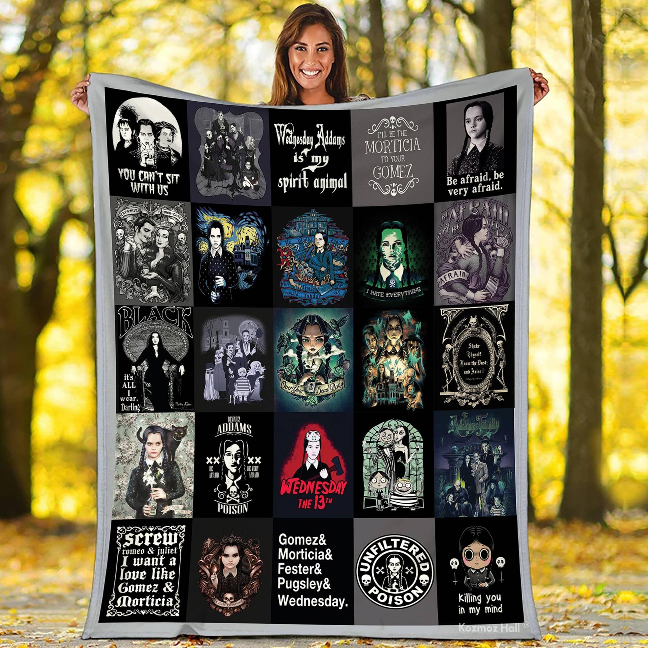 Movie The Addams Family Horror Movie Fleece Fleece Sherpa Blanket Birthday Gifts Perfect Gifts For Family On Christmas