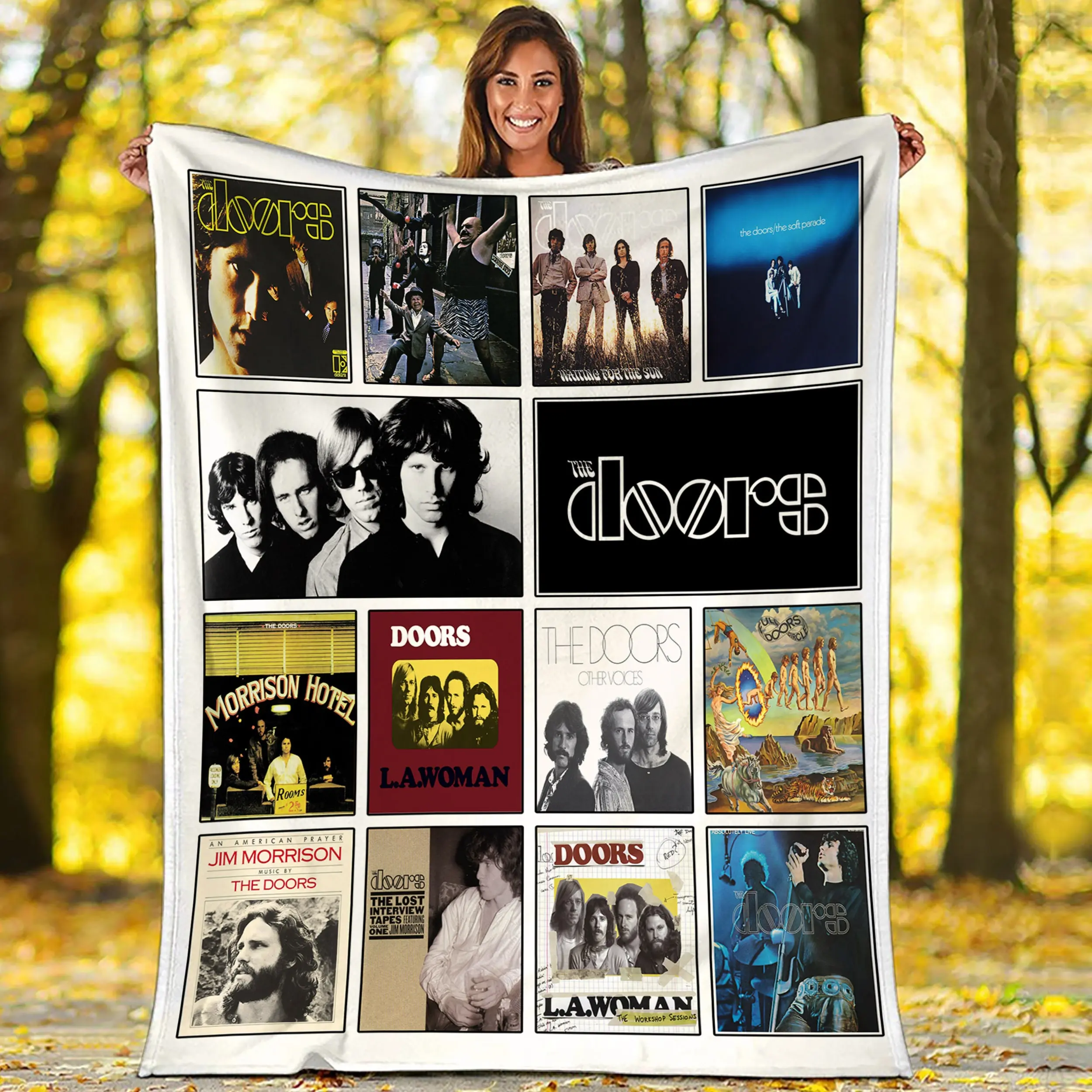Movie The Doors Rock Band Fleece Sherpa Blanket Quilt Perfect And Unique Gifts For Family On Christmas
