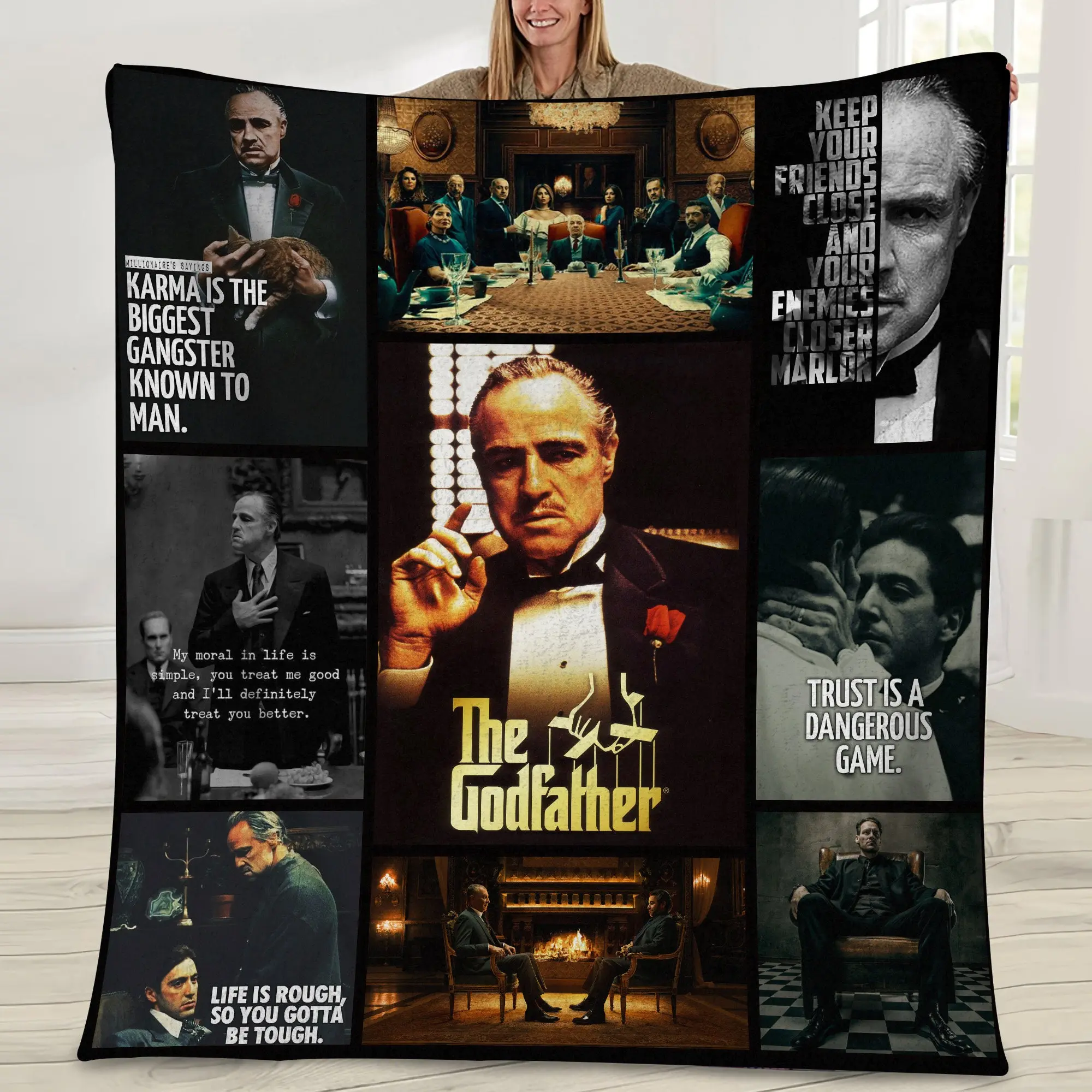Movie The Godfather Movie Fleece Sherpa Blanket Perfect And Unique Gifts For Family On Christmas