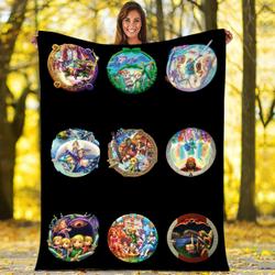 Movie The Legend Of Zelda Circle Videos Game Fleece Sherpa Blanket Perfect Gifts For Family On Christmas