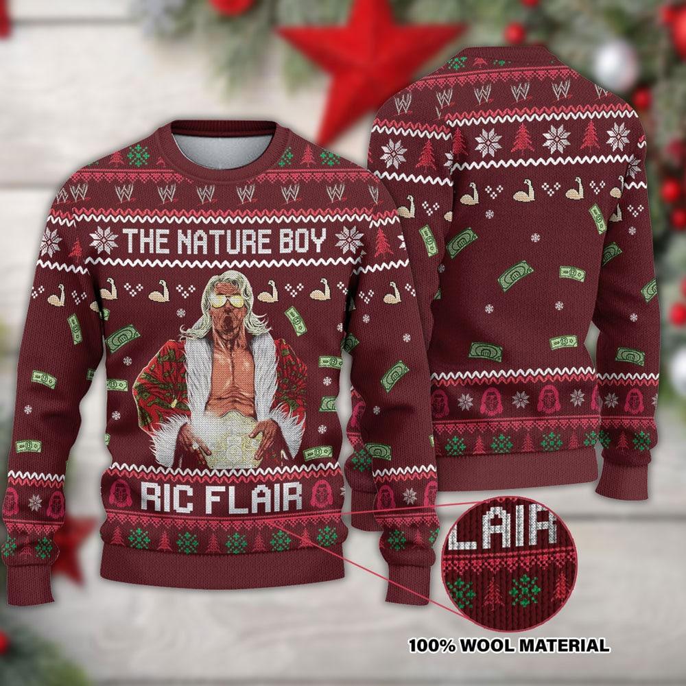 The Nature Boy Ric Flair Christmas Ugly Sweater Perfect And Unique Gifts For Adults Kids On Christmas