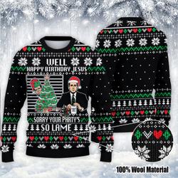 The Office Happy Birthday Jesus Sorry Your Party's So Lame Ugly Christmas Sweater Perfect And Unique Gifts On Christmas