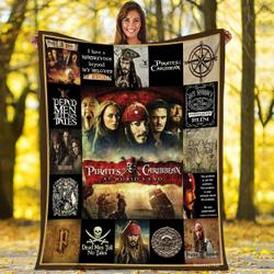 Movie The Pirates Of Caribbean At Worlds Quilt Fleece Sherpa Blanket Perfect Gifts For Family On Christmas