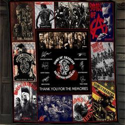 Movie The Sons Of Anarchy 13Th Anniversary Movie Fan Fleece Sherpa Blanket Perfect Gifts For Family On Christmas