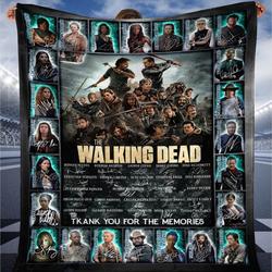 Movie The Walking Dead Anniversary Fleece Sherpa Blanket Perfect And Unique Gifts For Family On Christmas
