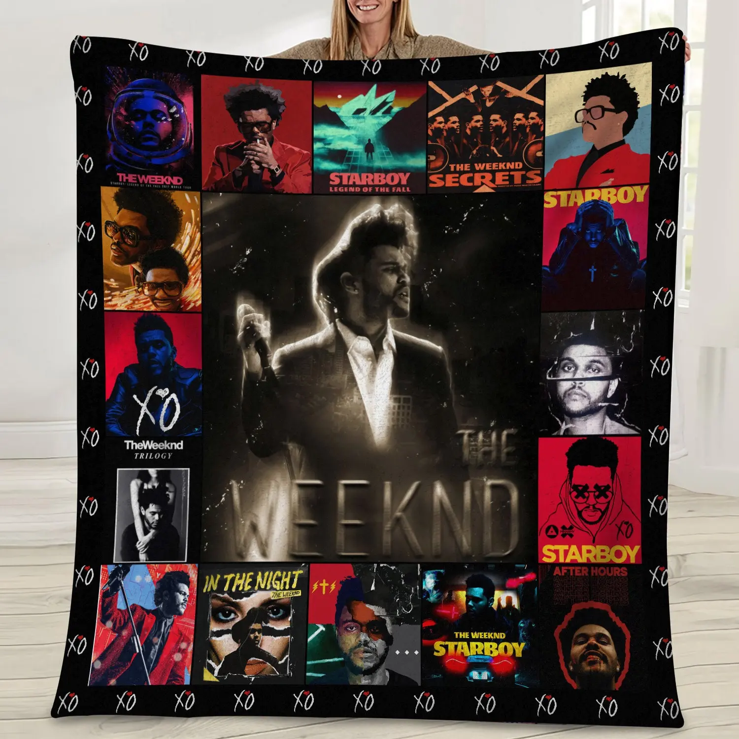 Music The Weeknd Music Mockup Fleece Sherpa Blanket Perfect And Unique Gifts For Family On Christmas