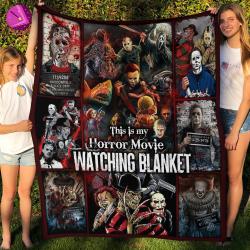 Movie This Is My Horror Movies Watching Fleece Fleece Sherpa Blanket Perfect Gifts For Family On Christmas