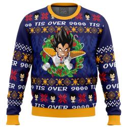 Tis Over 9000 Dragon Ball Z Ugly Christmas Sweater Perfect And Unique Gifts For Adults Kids On Christmas