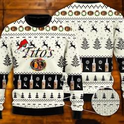 Tito's Handmade Vodka Ugly Knitted Christmas Sweatshirt Perfect And Unique Gifts For Adults Kids On Christmas