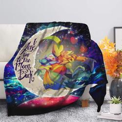 Anime Torchic Grovyle Piplup Pokemon Love You To The Moon Galaxy Fleece Sherpa Blanket Perfect Gifts For Family On Christmas