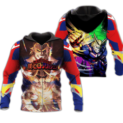 Anime Toshinori Yagi Zip Hoodie Anime Shirt Fan Gift HA06 Perfect And Unique Gifts For Otaku Anime Fans On Christmas