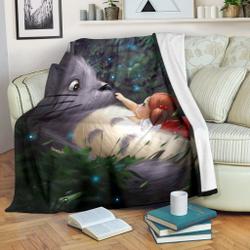Anime Totoro Premium Fleece Sherpa Blanket Perfect And Unique Gifts For Family On Christmas Holiday