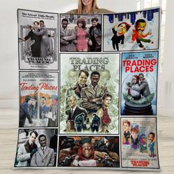 Movie Trading Places Vintage 90S Chrismtas Funny Movie Fleece Sherpa Blanket Perfect Gifts For Family On Christmas