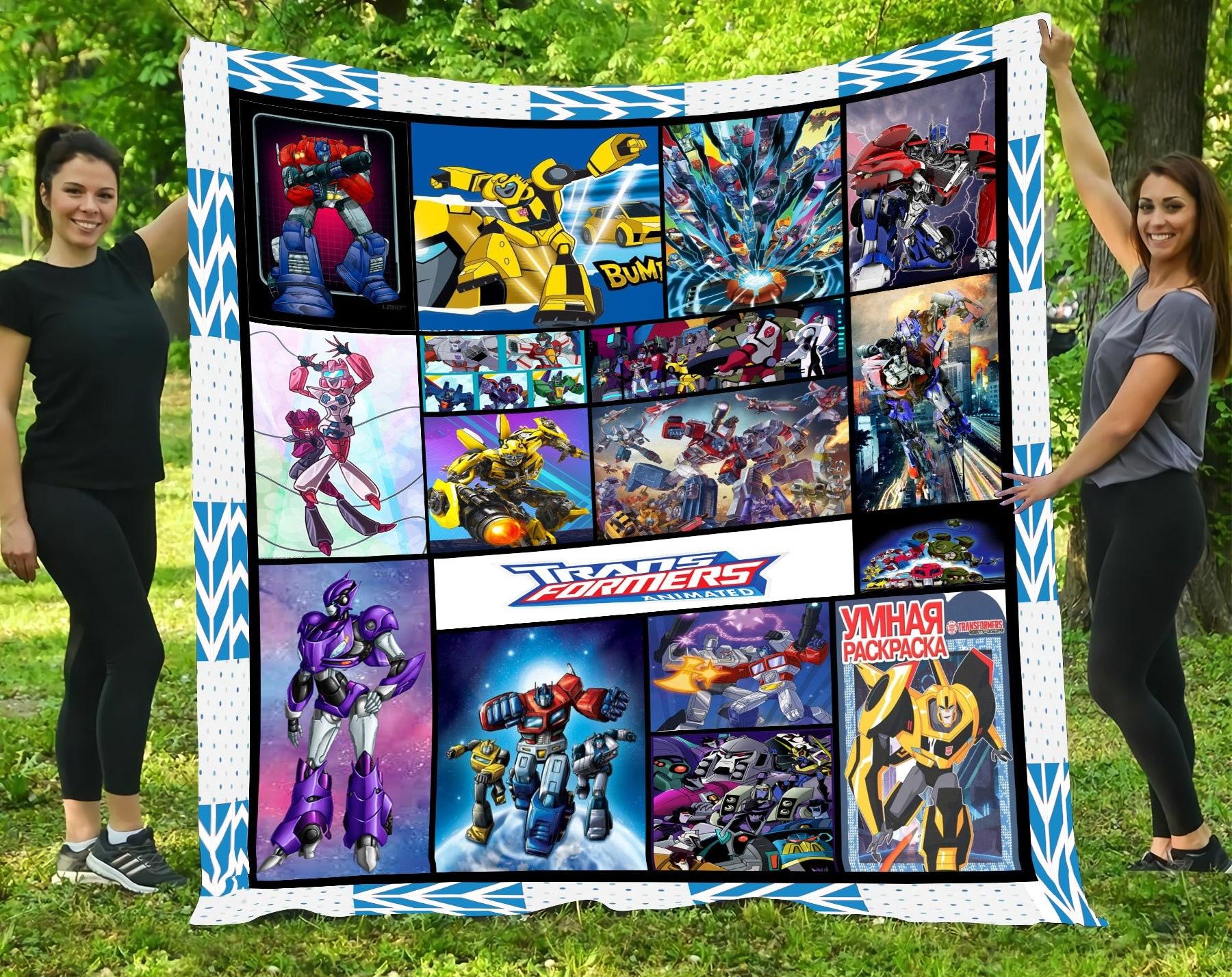 Movie Transformers Robot Boys Marvel Inspired Fleece Sherpa Blanket Perfect Gifts For Family On Christmas