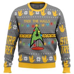 Trek The Halls Star Trek Ugly Christmas Sweater Perfect And Unique Gifts For Adults Kids On Christmas